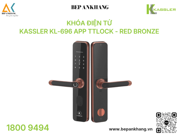 Khóa điện tử Kassler KL-696 App TTlock - Red Bronze 